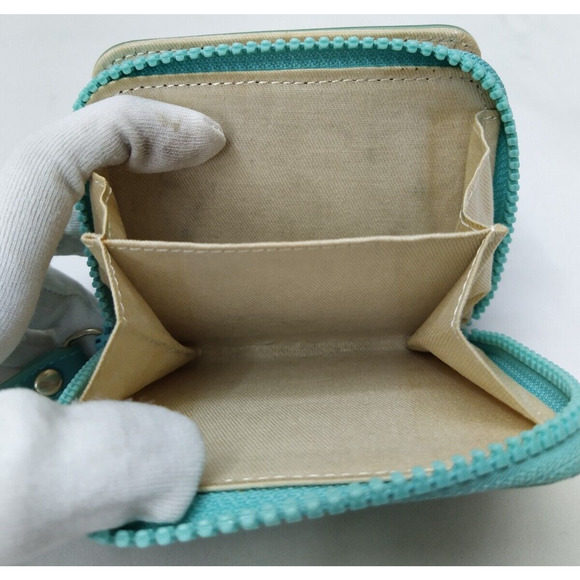 See By Chloe Turquoise Zip Around Credit Cards Bifold Square Wallet - Picture 12 of 12